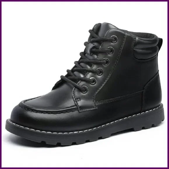 Kids Ankle Snow Boots Winter Casual Dress Shoes Side Zipper